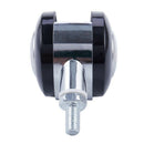 8mm Threaded Stem 50mm Dual Wheel Metal Frame Rotatable Caster Black Y5Q3