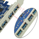5 Port  PCI-E PCI Express Card to USB 3.0+19 Pin Adapter Connector For Win Vista