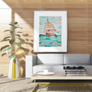 5D DIY Diamond Painting Kits Sailboat Full Round Drill Handicrafts Decor