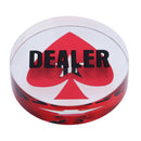 Transparent Red Heart Dealer Poker Chips Gambling Card Games Accessories 8cm