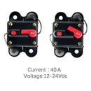 12V-24V DC Circuit Breaker Inline Fuse Inverter Waterproof Manual Reset 40 Amp