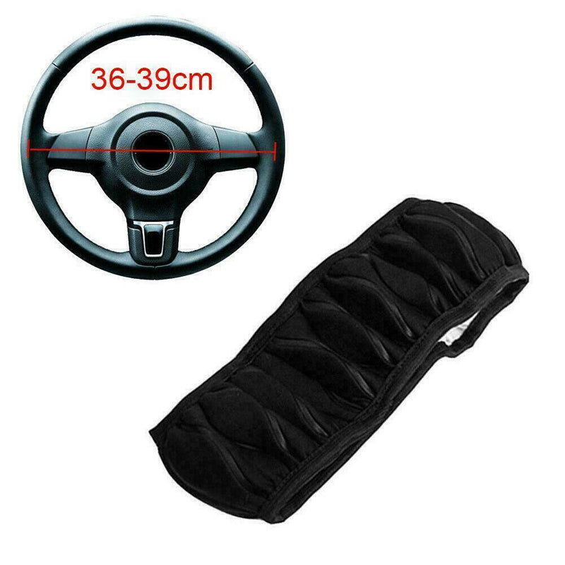 1* Car Steering Wheel Cover Anti-slip Elastic Breathable Microfiber T6W3