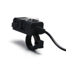 Waterproof Dual USB 12V Motorcycle Handlebar Charger Socket w/ Switch & Mounts Z
