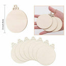 50pcs DIY Craft Wooden Round Bauble with 50pcs Twines to Paint, Unfinished