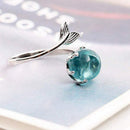 5X(Women Ring Mermaid Tail Crystal Ring Diamond Bend Size Adjustable Open  L1L1)