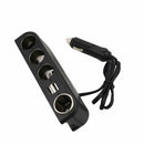 Dual USB Port Car Charger 4 Way Cigarette Lighter Socket Splitter Power Adapter