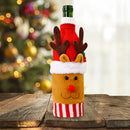 Christmas Decoration Cloth Red Wine Bottle Bag Covers Party Ornaments (Elk)