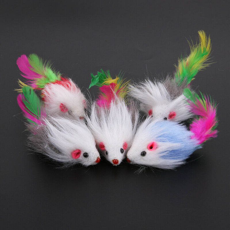 5pcs Soft Cat Toys Mouse Fleece False Funny Cat Kitten Playing Toys
