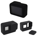 Black Silicone Housing Case Protective + Lens Cap Cover For GoPro HERO 5 Camera