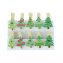 10Pcs Christmas theme Christmas Gift Christmas Tree Wood Clip Decorative Clips L