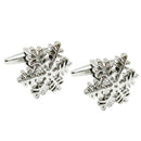 1 Pair Snowflake Cufflinks Brass Snow Wedding Xmas Fancy Gift Cuff Links