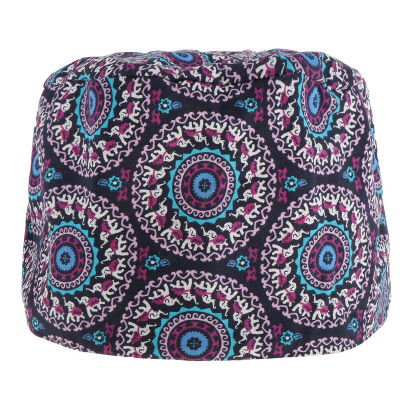 4x Adjustable Patterned Doctor Scrub Cap Beanie Cap Chemo Cap for Ponytail