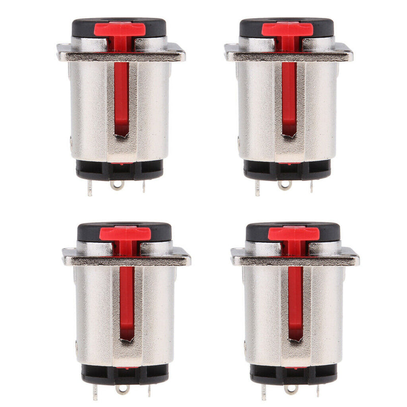 4 Pieces 1/4 inch Jacks 6.35mm Microphone Mono TS Socket Female Connector Panel