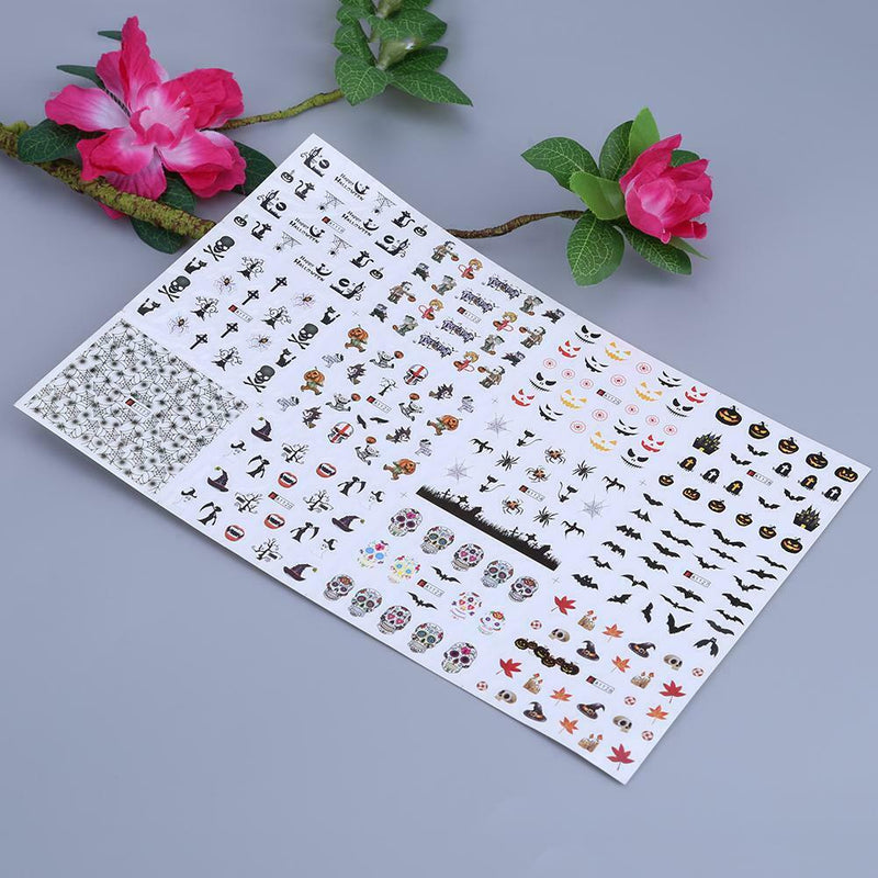 12 sheets Manicure Halloween Water Transfer Nail Art Decoration Stickers