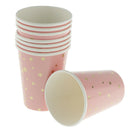 8 Pieces Gilding Star Disposable Paper Cups Birthday Party Tableware Pink
