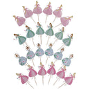 24pcs Mixed Dancing Princess Girls Cake Toppers Cupcake Picks Party Decora