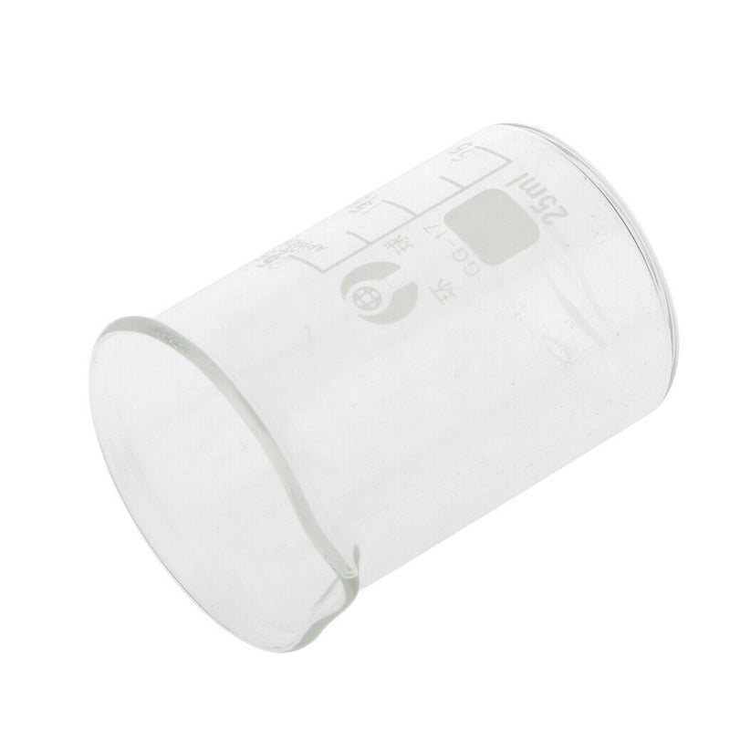 25mL Glass Graduated Low Form Beaker, 5mL Graduation Interval