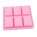 6 Cavity Plain Rectangle Soap Mold Silicone Craft DIY Making Homemade Cake Tool