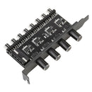 8 Channels PC Case Cooling Fan HUB 4 Knob Radiator Speed Controller (4 Pin) A