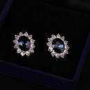 Fashion Blue Crystal Wedding Snowflake Necklace Earrings Jewelry Sets Gift  ME