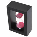 Wooden Frame 30 Minutes Hourglass Sand Timer Black Frame Pink Sand G7X5