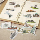 42 pcs Travel Around World Famous Building Craft Scrapbook Decorative Stick K4X8
