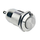 12mm 36V/2A Latching Metal Steel Push Button Switch ON/OFF Flat 2-pins