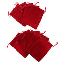 10 pieces Velvet Bags Wedding Party Gift Drawstring Jewelry Pouches Red