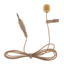 3.5mm Jack Plug Mini Clip On Microphone Mic With Tie Collar Shirt Clip Beige