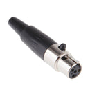 Mini 4 Pin XLR Female Cable Connector, for Pro Microphones, Black and Sliver