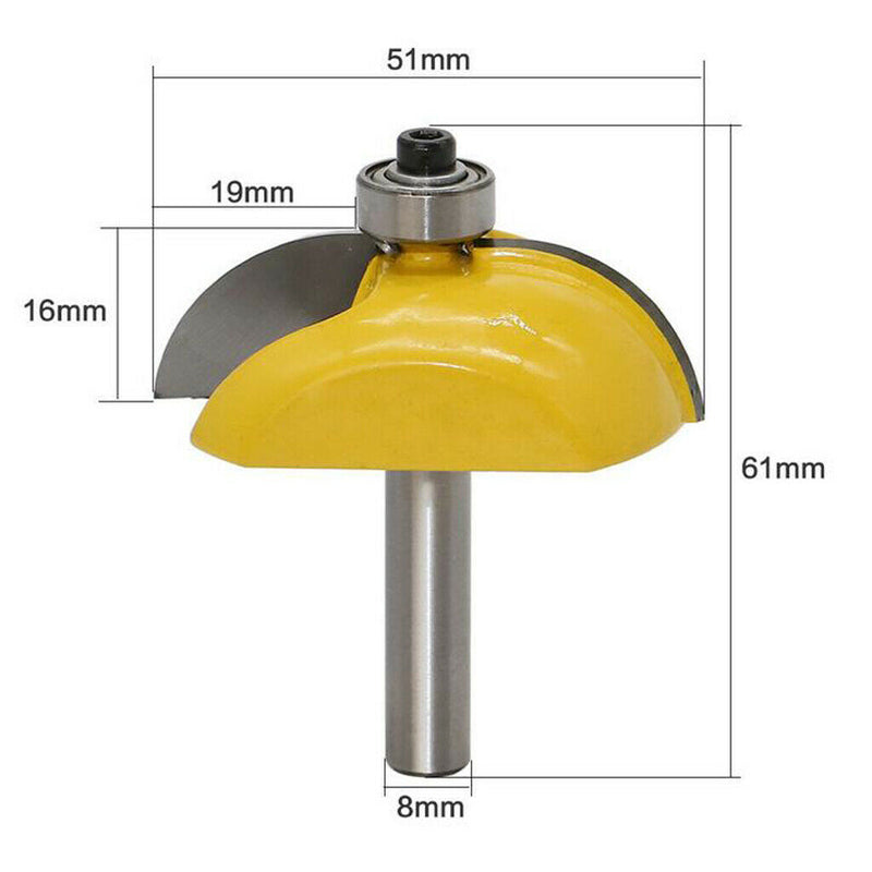 1-1/8inch Diameter Bowl Router Bit + 8mm Shank Reversible Finger Joint + 1/4inch