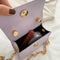 Women Mini Shoulder Bag Alligator PU Tote Chain Crossbody Pouch (Purple)