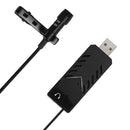 Portable Lavalier Microphone 3.5mm Jack Lapel USB2.0 Mic for Interview recording