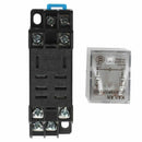 AC 12V Coil 8 Pin DIN Rail Electromagnetic Power Relay 8 Pin 5A LY2J w Base B4M9