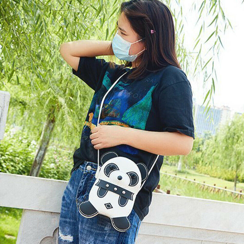 DIY Handmade Cute Panda Women Shoulder Bag Cartoon Girl Fashion Crossbody Pouch