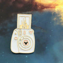 Camera Castle Women Brooch Cartoon Enamel Pin Badges Girls Gift (White) A