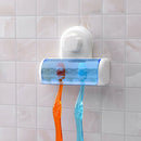 Plastic Dust-proof Toothbrush Holder Family Toothbrush Suction Cups Holder WalJR