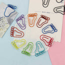 20 PCS Foot Shape Paper Clips Creative Interesting Bookmark Clip Memo Clip