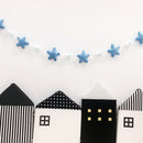 Pompoms Balls Star Garland Wall Hanging Ornament Canopy Crib Tent Decor Blue