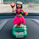 3Pcs HAWAII LUAU PARTY GIRL SOLAR POWER HEAD BOBBING CAR DASHBOARD DECOR HOME