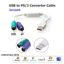 2pcs USB to for PS2 Female to Male Mouse Keyboard Converter Cable Adapter