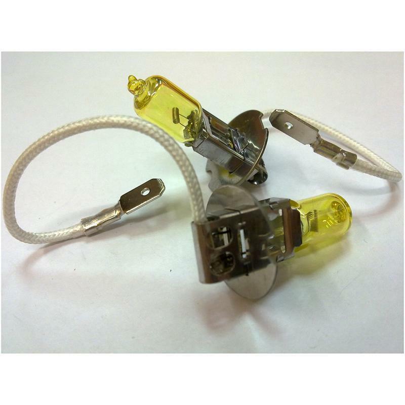 2PCS Car Vehicle H3 100W Hyper Yellow Halogen HeadLight Bulb High Beam Fog Lamp