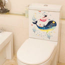 Cute Cartoon Whale Sea World Pattern Kids Wall Nightstool Stickers Decor A