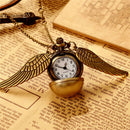 Steampunk Snitch Pocket Watch Necklace Quidditch Wing Clock Pendant U3Z9
