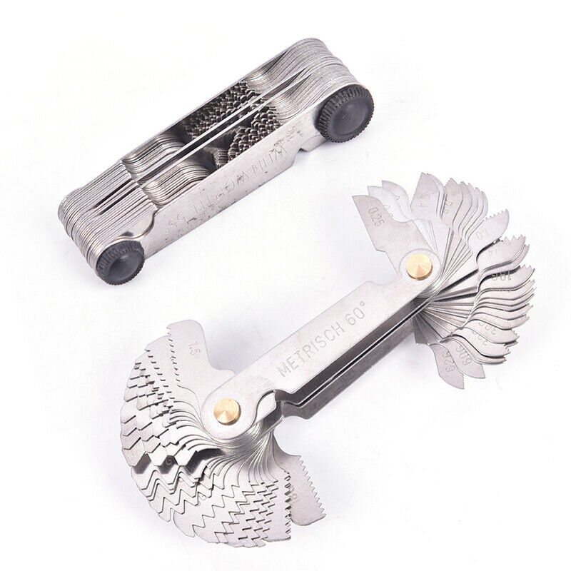 58pcs/set Screw Gauge Whitworth 55 Degree Metrisch 60 Degree Thread Pitch Ga Cy