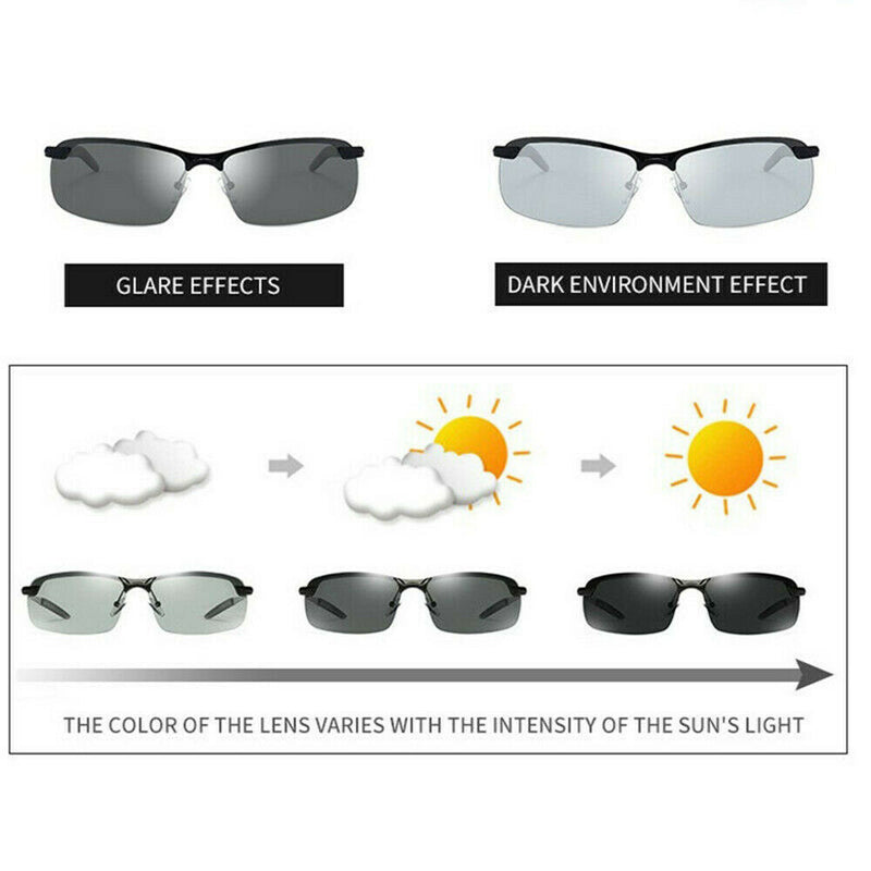 Change Color UV 400 Men's Polarized Sunglasses Day Night Vision Driving Glasses