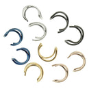 10pcs/Pack Fashion Non-pierced Ear Cuff Lip Ring Twined Double Loop Assorted