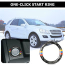 Tri Stripe Carbon Fiber Engine Start Stop Button Ring Trim for Audi Q5 Q7