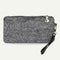 Women Evening Clutch Bag Plush Zip Handbag Female Solid Color Purse (Grey)