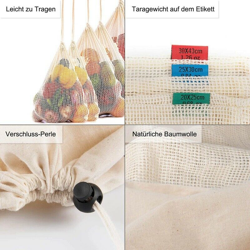 Reusable Produce Bags For Fruit,Veggies,Fridge Organizing,Toys,Lightweight& J4B7